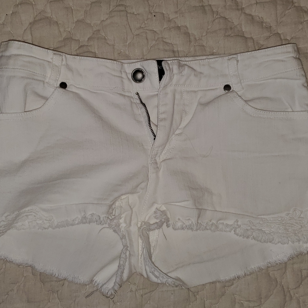 White denim shorts